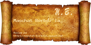 Maschat Borbála névjegykártya